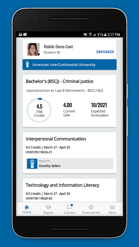 AIU Student Mobile app screenshot 1
