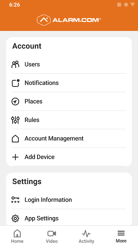 Alarm.com app screenshot 5