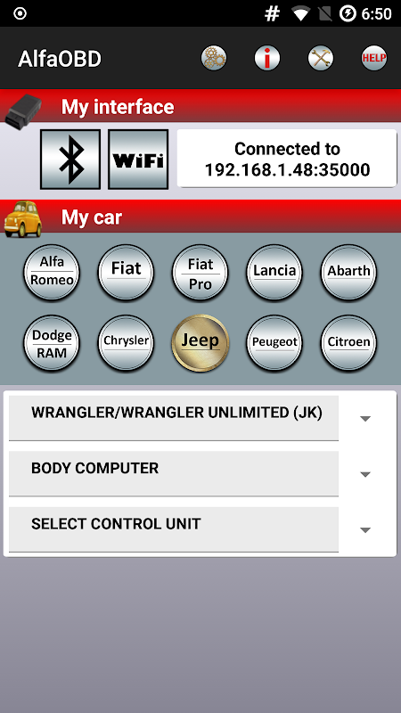 AlfaOBD app screenshot 1