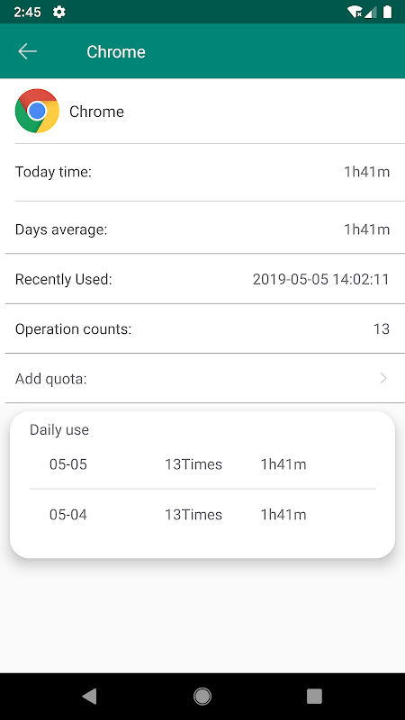 App statistics: App Usage app screenshot 5