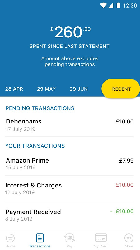 Aqua credit card app screenshot 3