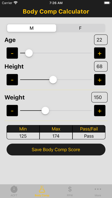Army Fitness Calculator app screenshot 6