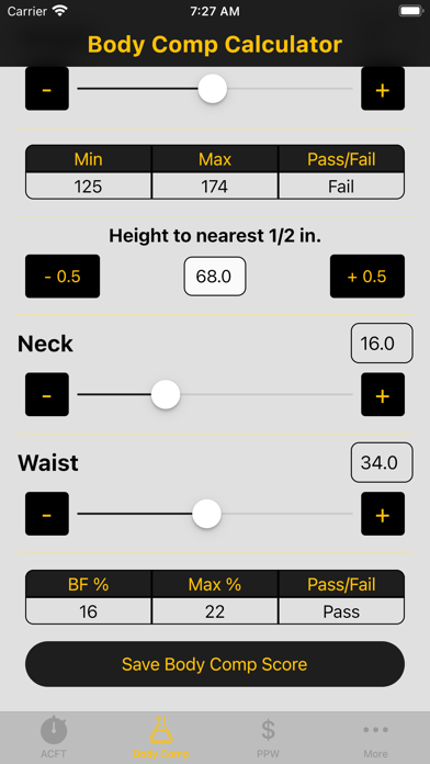 Army Fitness Calculator app screenshot 7