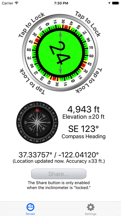 Avalanche Inclinometer app screenshot 2