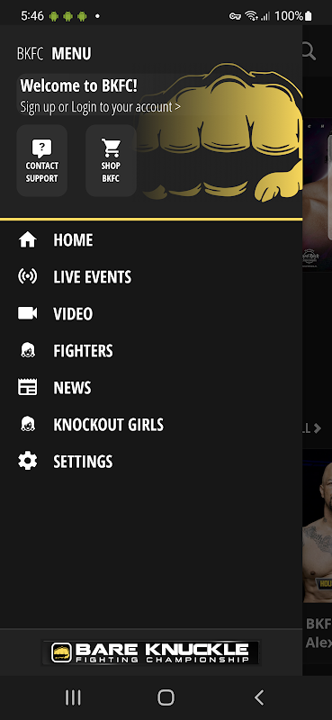 Bare Knuckle BKFC app screenshot 2