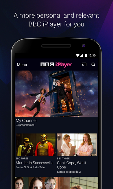 BBC iPlayer app screenshot 1