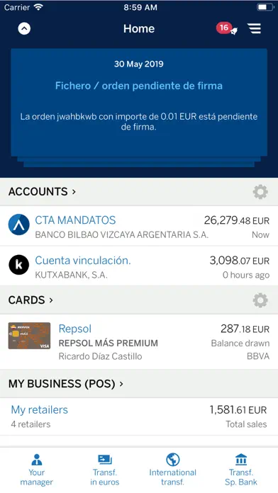 BBVA Net Cash | ES & PT app screenshot 1