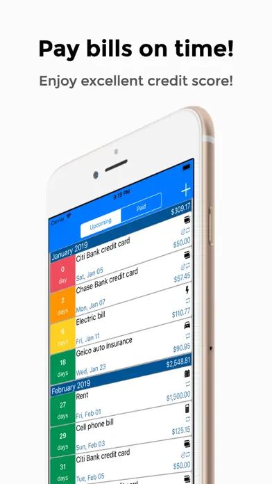 Bills Organizer with Sync app screenshot 1