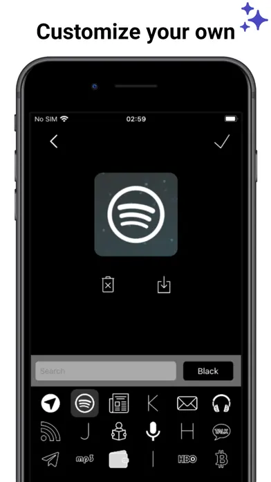 Black Pie – Icon Pack app screenshot 3