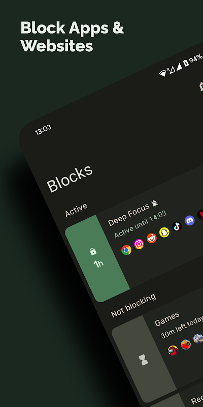 Block Apps & Sites | Wellbeing app screenshot 1