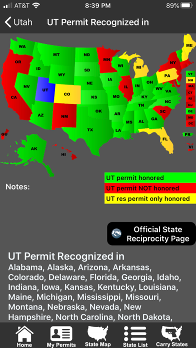 CCW – Concealed Carry 50 State app screenshot 1
