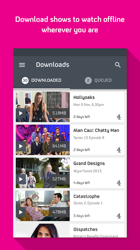 Channel 4 app screenshot 1