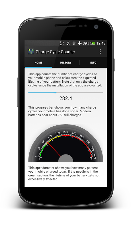 Charge Cycle Battery Stats app screenshot 1