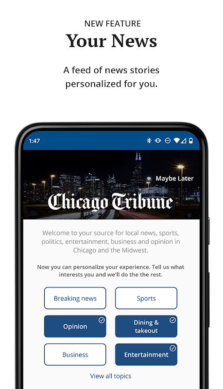 Chicago Tribune app screenshot 1