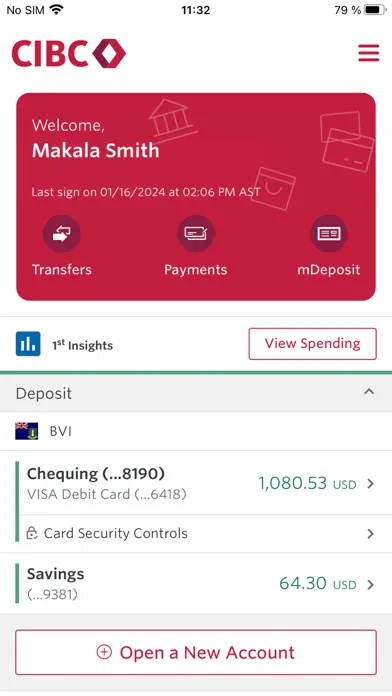 CIBC Mobile Banking app screenshot 2
