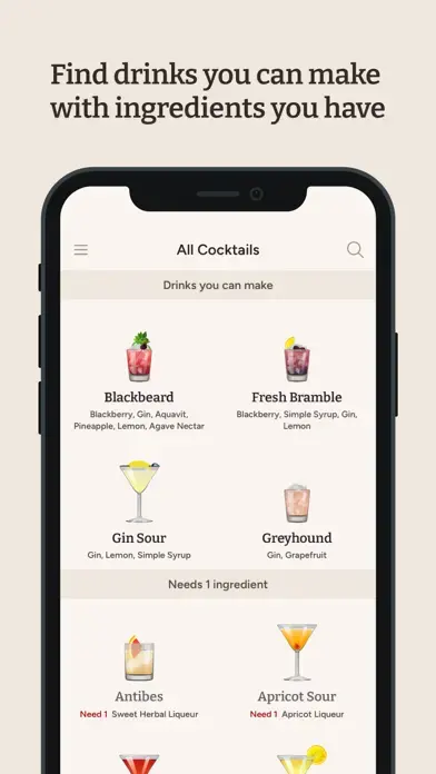 Cocktail Party: Drink Recipes & Ingredient Library app screenshot 1