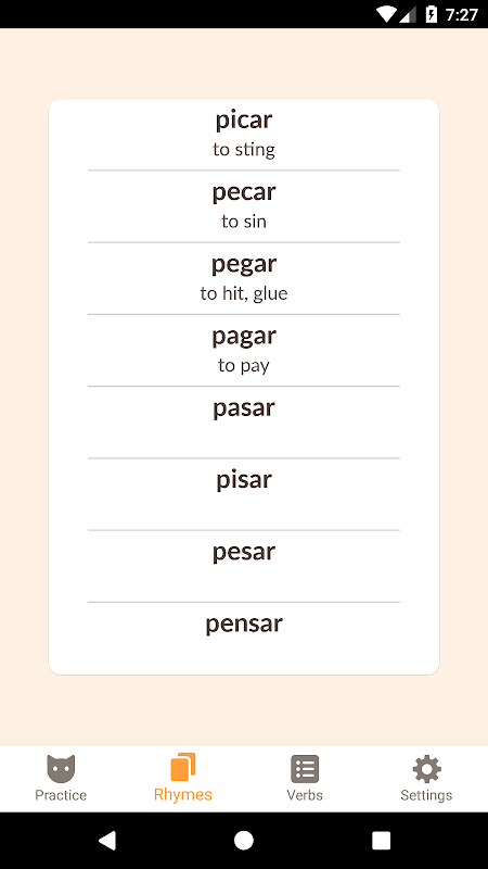 ConjuGato — Spanish Verbs app screenshot 2