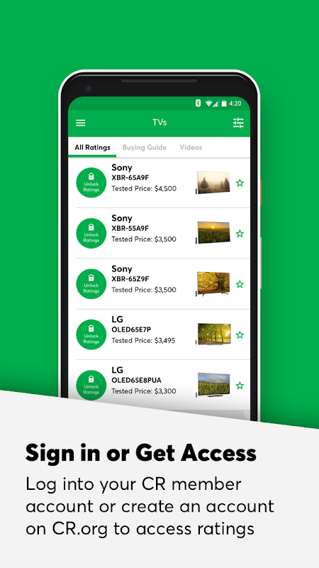 Consumer Reports app screenshot 1