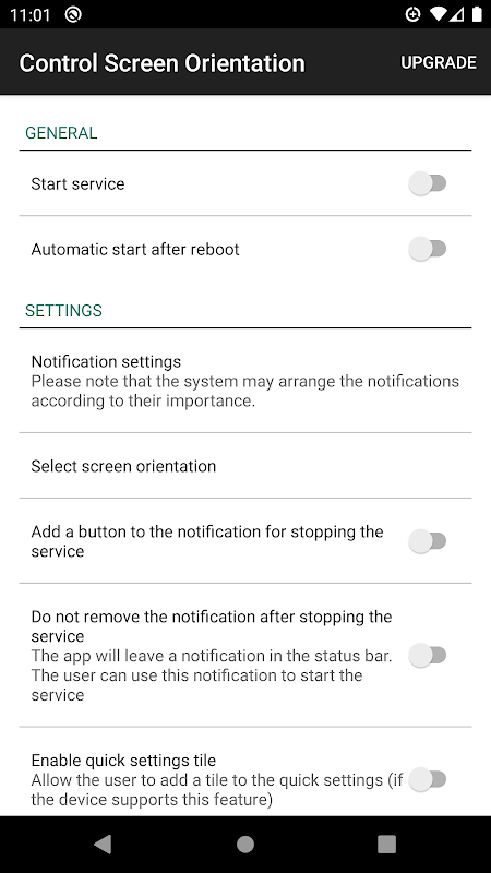 control screen rotation app screenshot 1