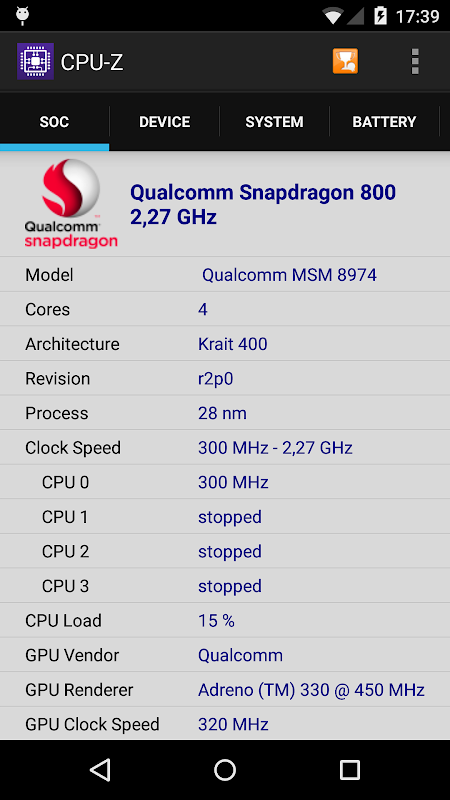 CPU-Z app screenshot 1