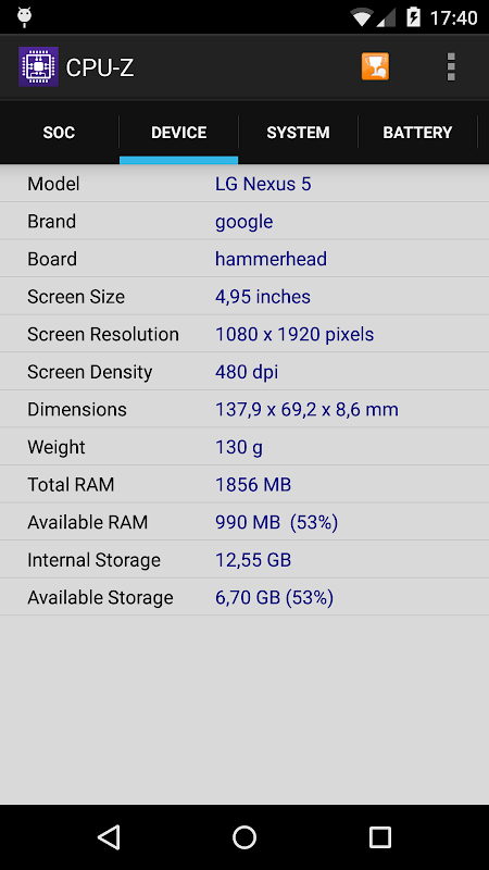 CPU-Z app screenshot 2