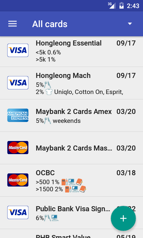 Credit Card Manager app screenshot 1