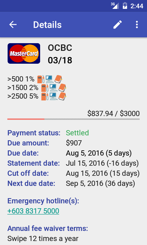 Credit Card Manager app screenshot 2