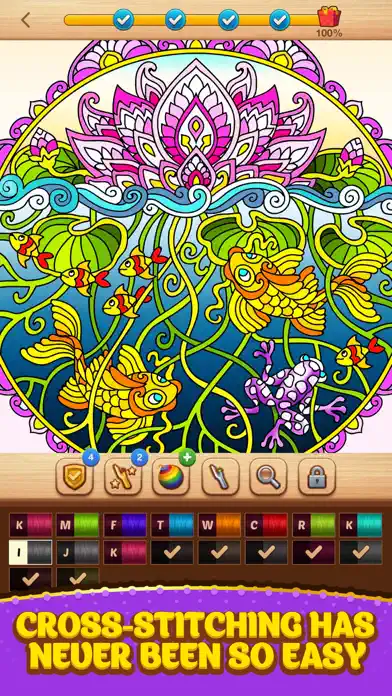 Cross Stitch Coloring Mandala app screenshot 2