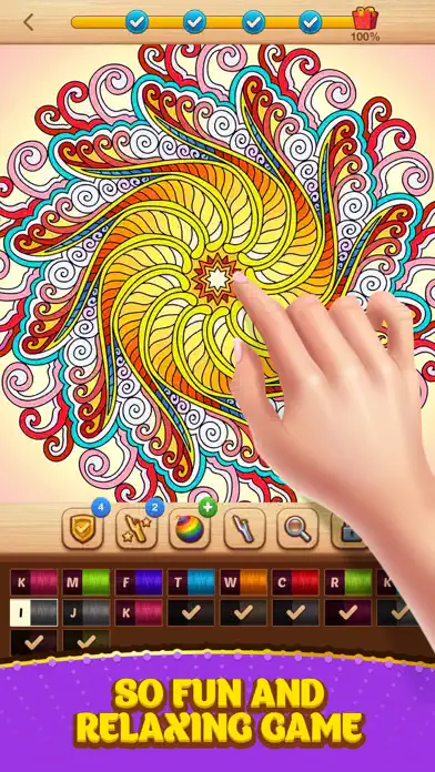 Cross Stitch Coloring Mandala app screenshot 3