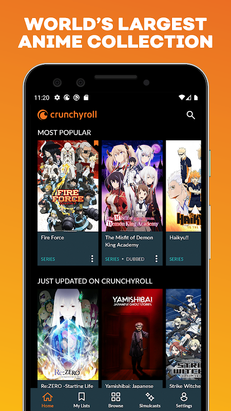 Crunchyroll app screenshot 1