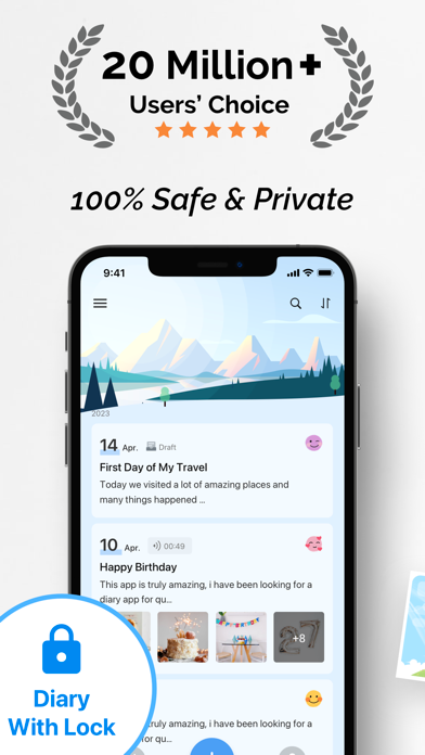 Daily Diary:Journal with Lock app screenshot 1