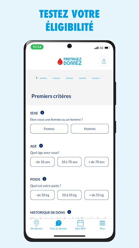 Don de sang app screenshot 3