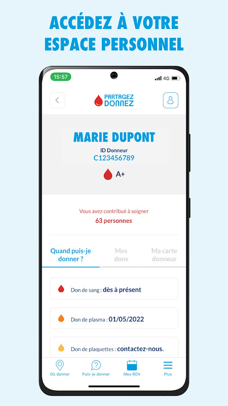 Don de sang app screenshot 5