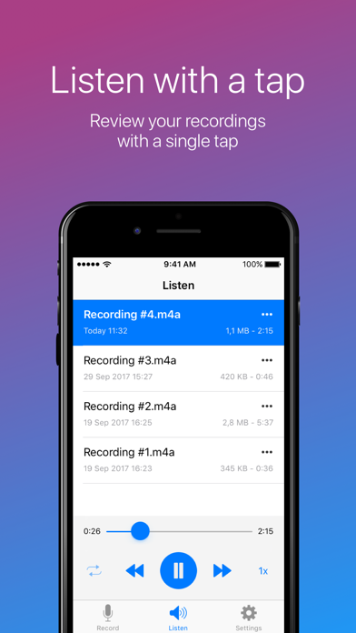 Easy Voice Recorder Pro app screenshot 2