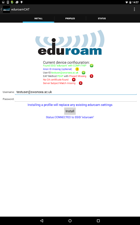 eduroam CAT app screenshot 5