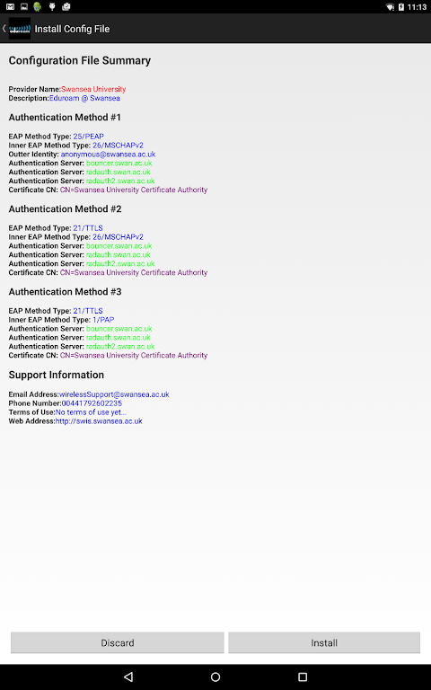 eduroam CAT app screenshot 7