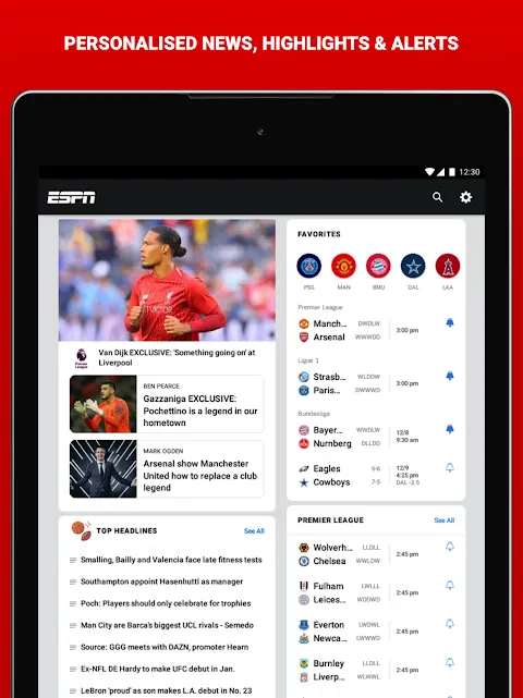 ESPN app screenshot 1