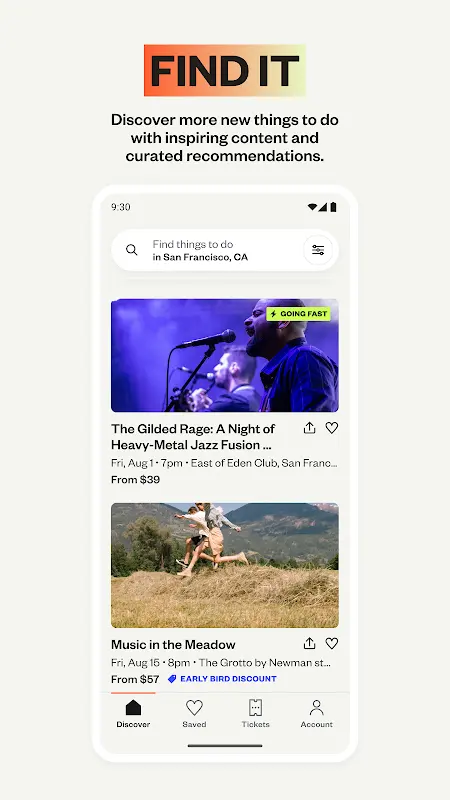 Eventbrite – Discover popular events & nearby fun app screenshot 1