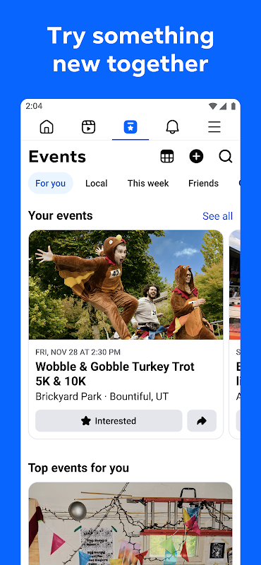 Facebook app screenshot 2