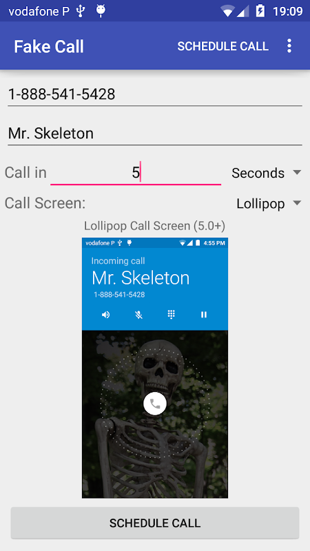 Fake Call app screenshot 2