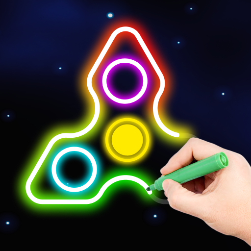 Finger Spinner: Glow Art Draw app screenshot 1
