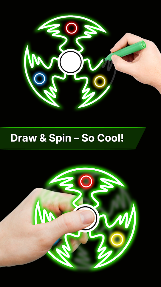 Finger Spinner: Glow Art Draw app screenshot 2