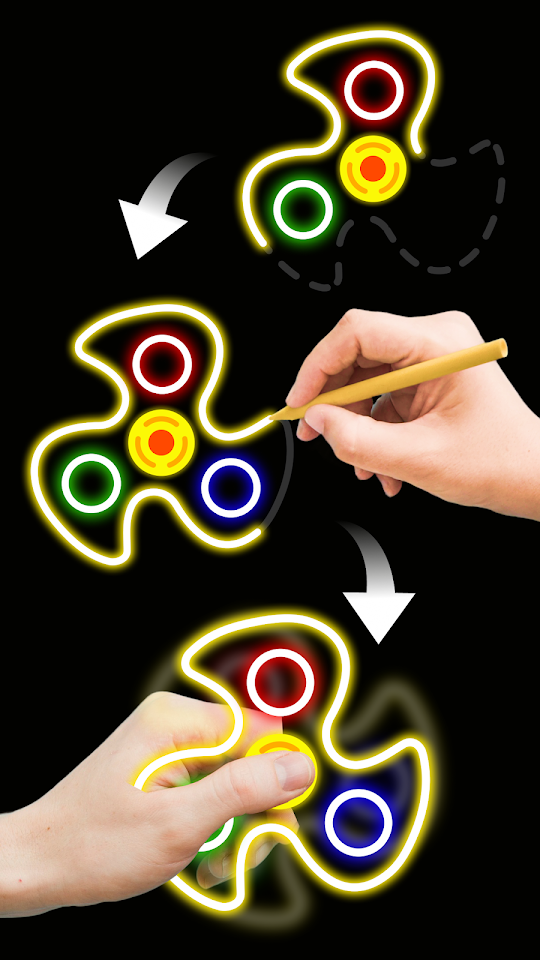 Finger Spinner: Glow Art Draw app screenshot 3
