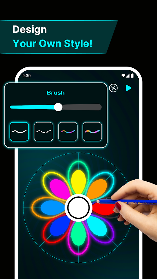 Finger Spinner: Glow Art Draw app screenshot 5