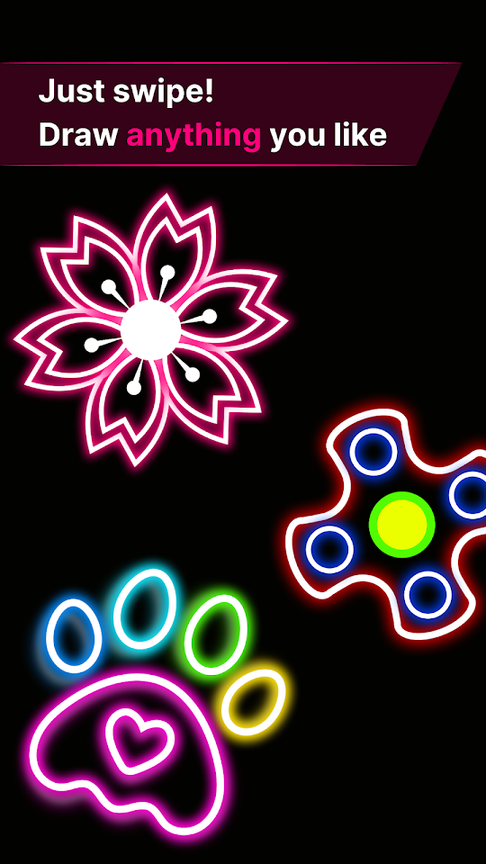 Finger Spinner: Glow Art Draw app screenshot 6