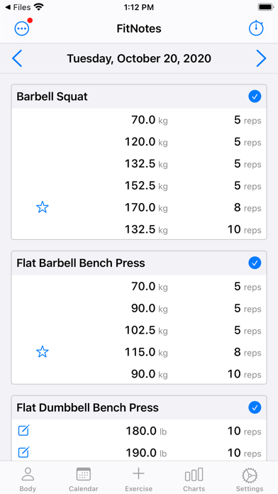 FitNotes Supporter app screenshot 1
