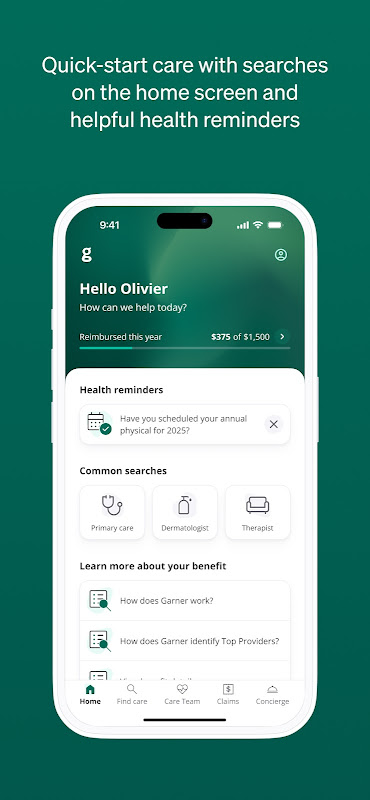 Garner Health app screenshot 1