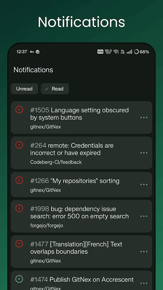GitNex for Forgejo / Gitea app screenshot 4