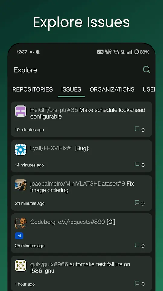 GitNex for Forgejo / Gitea app screenshot 6