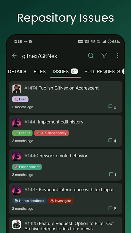 GitNex for Forgejo / Gitea app screenshot 7